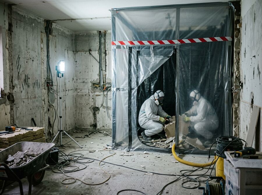 Soft strip following an independent asbestos survey